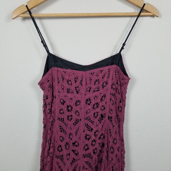 Betsey Johnson New York Faded Purple Y2K Midi Crochet Battenberg Lace Dress Sz 2 - Picture 10 of 14
